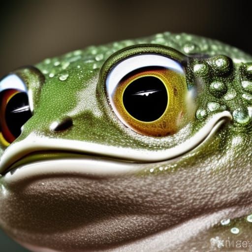 Festive Christmas Frog Portrait with Santa Hat