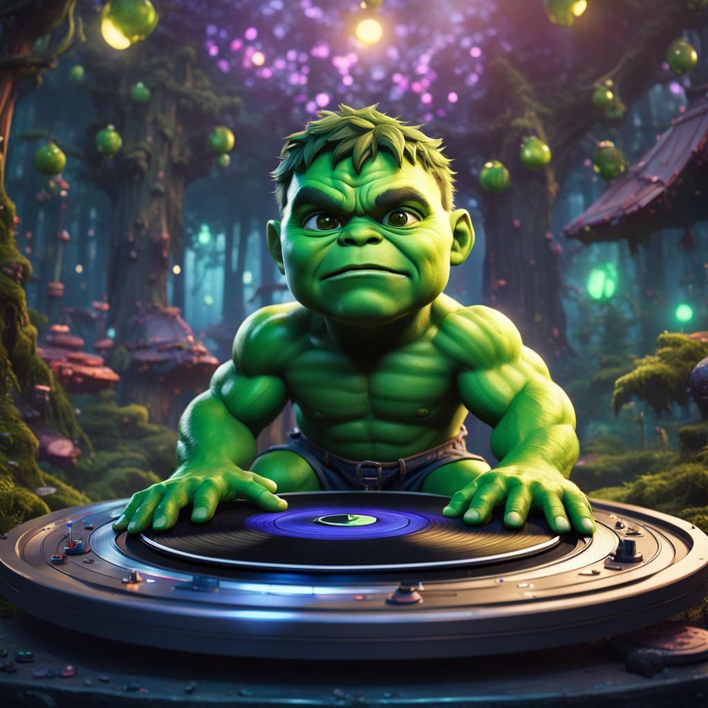 Baby Hulk in Electric Forest Concept Art