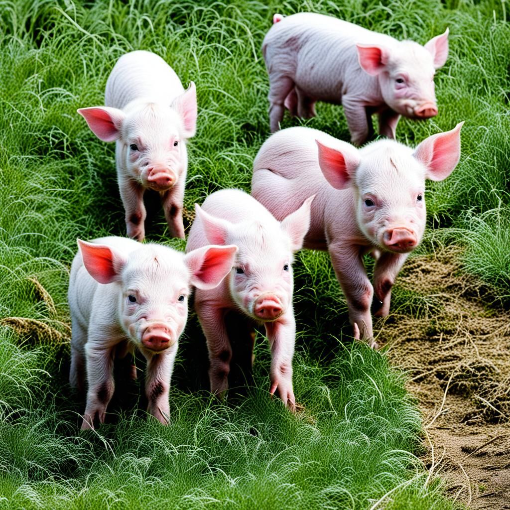 Delightful Image of Playful Piglets