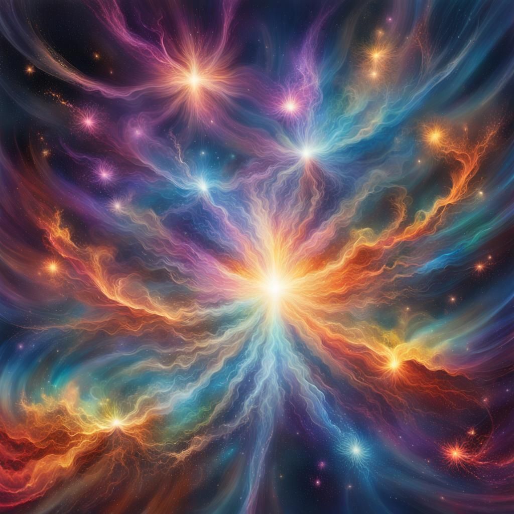 Cosmic Light Emanates in a Detailed Digital Painting