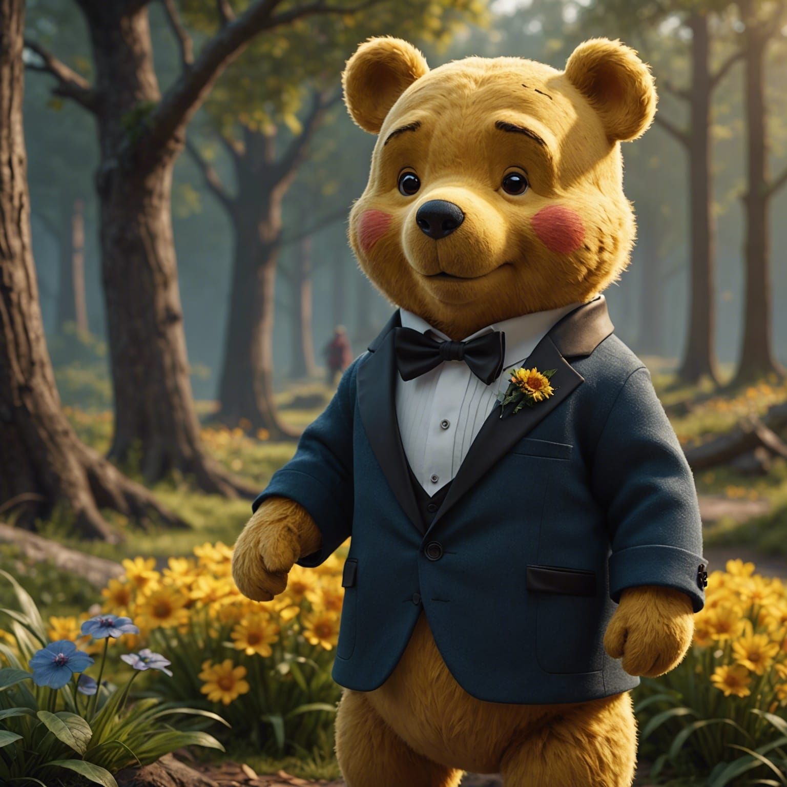 Winnie the Pooh as Cinematic Film Still
