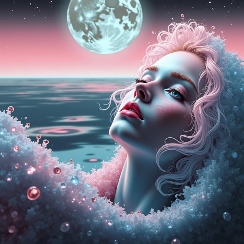 Shattered Ice Glass Reflecting Golden Glow