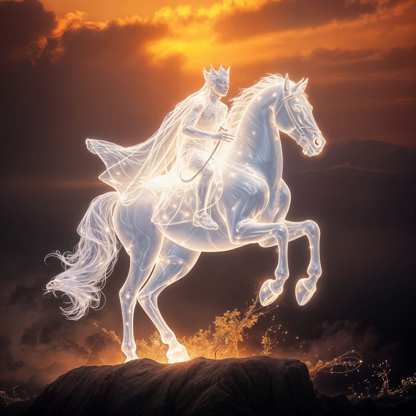 Luminous Prince Rides a Stallion of Light