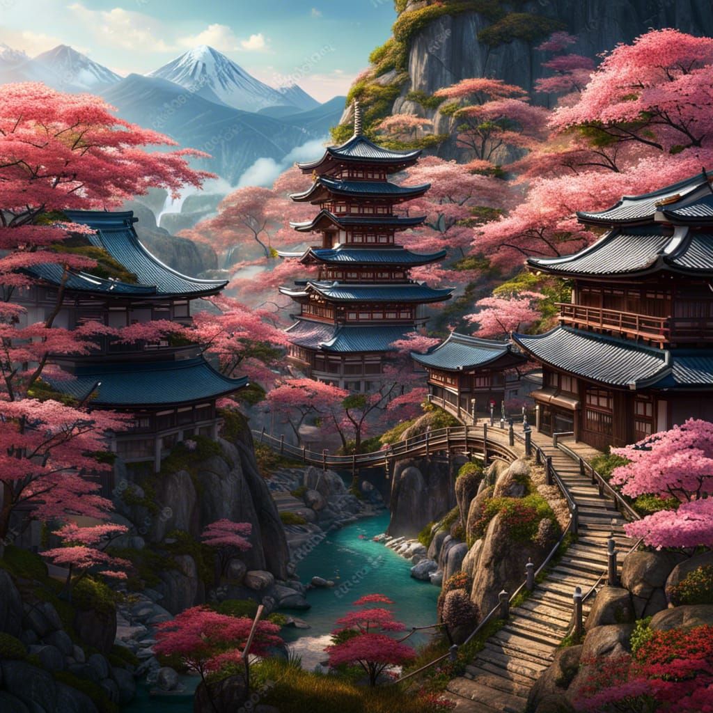 Traditional Japanese Hillside Village 2