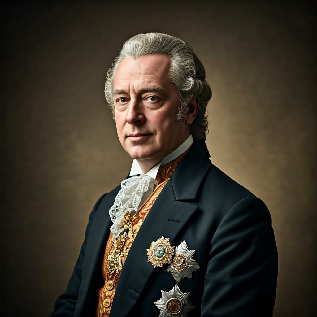 Dignified King George III in Formal Attire
