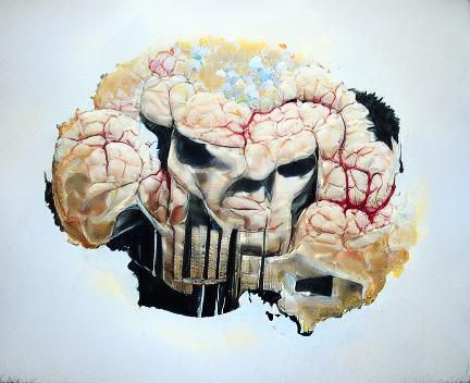 Skull Artwork in Comic Book Style