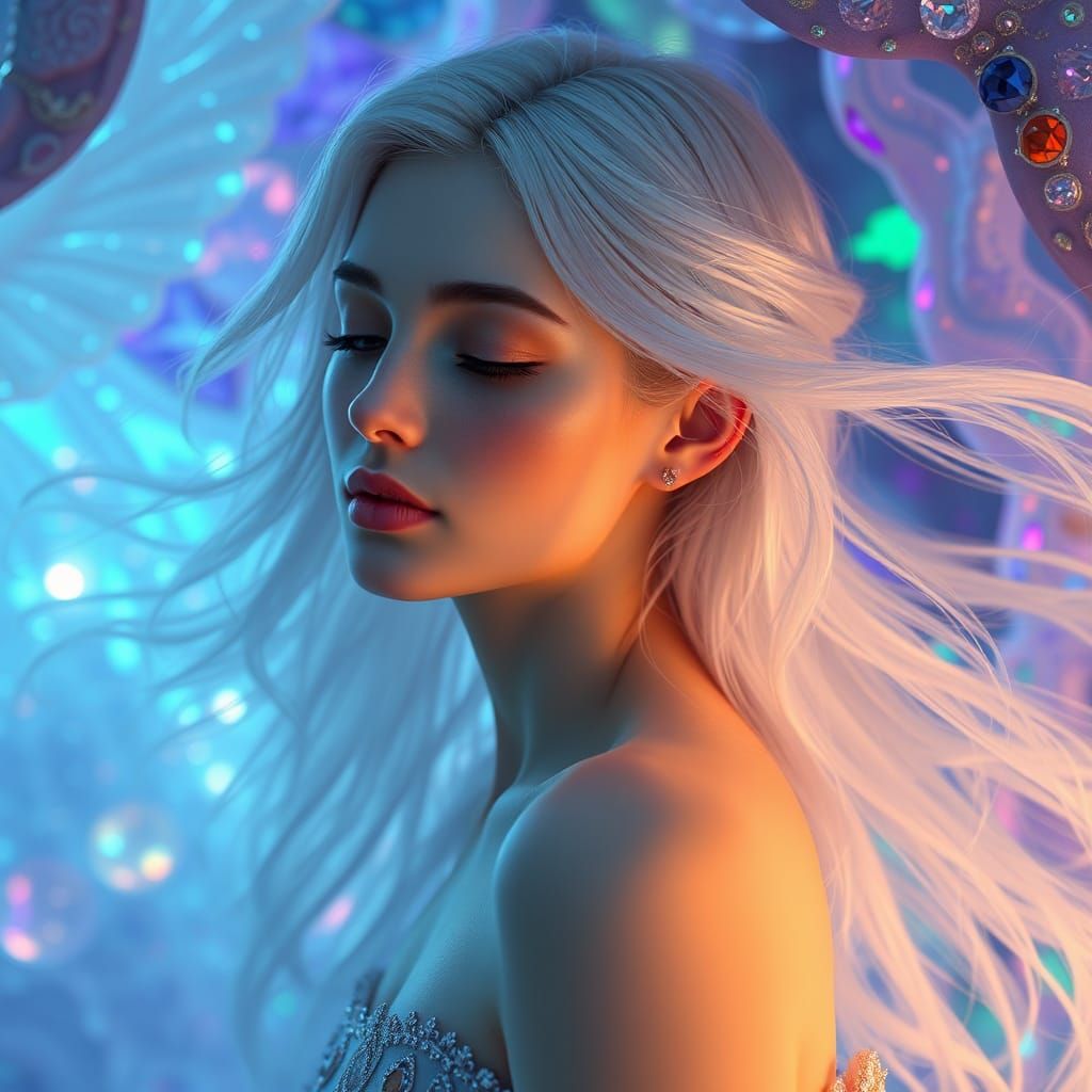 Ethereal Woman in Dreamlike Fantasy Artscape