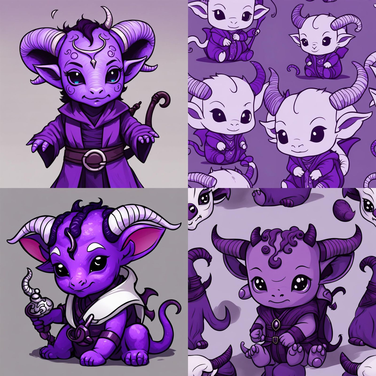 Adorable Purple Baby Tiefling