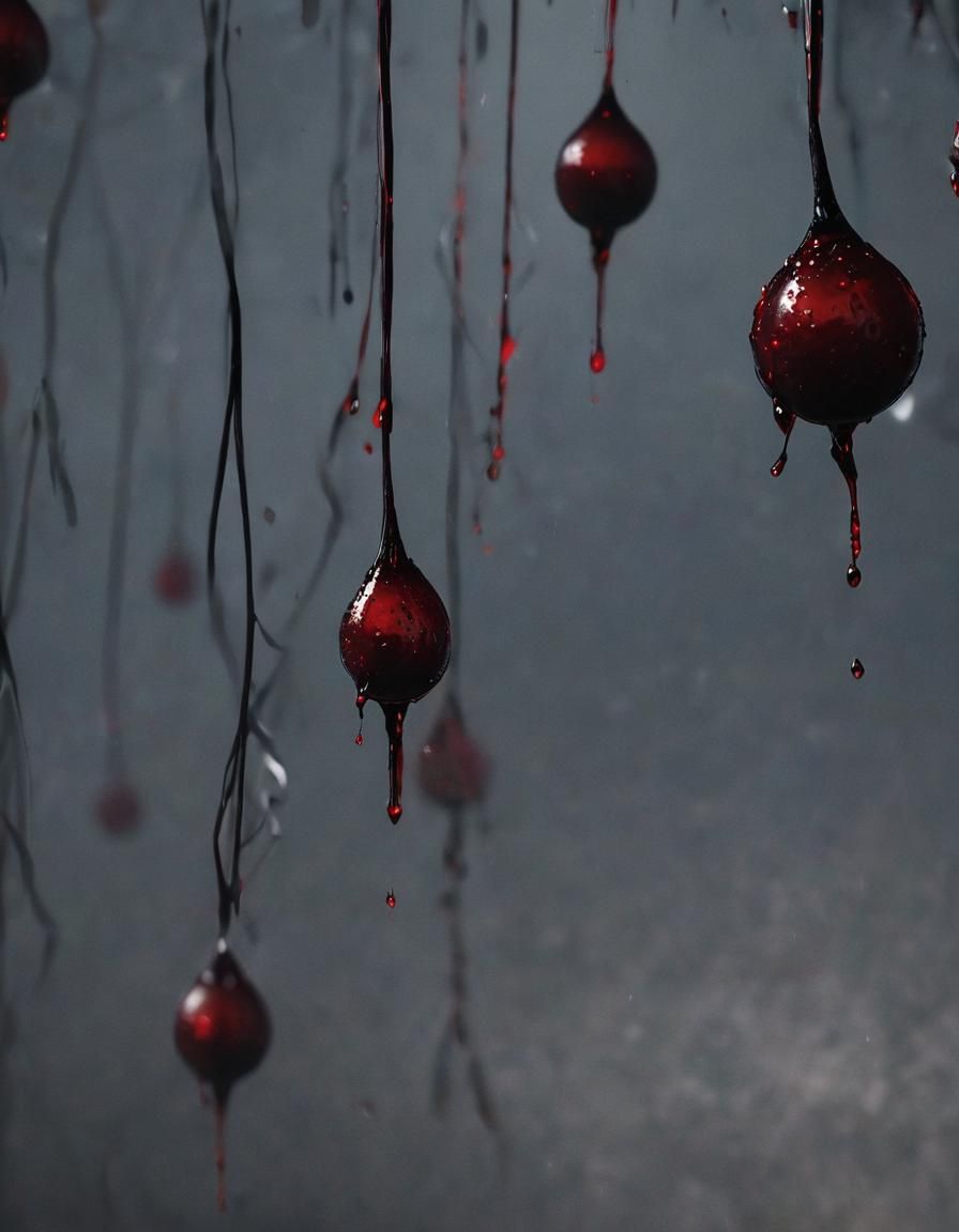 Dramatic Blood Droplets in a Dark, Moody Atmosphere