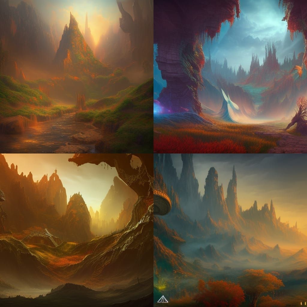 Fantastical Album Cover Art in Deep Color