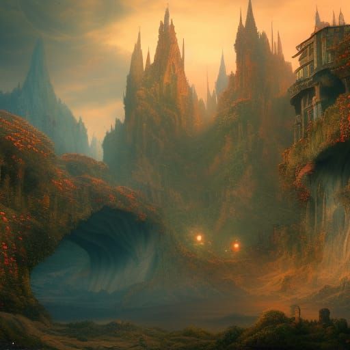 Fantastical Dreamworld: Detailed Matte Painting