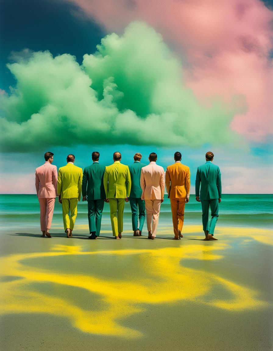 Surreal Beach Scene with The Boys as Composite Photo