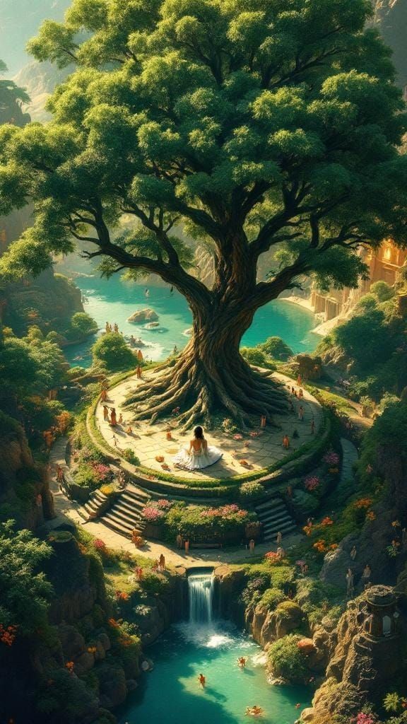 Sita in Ashok Vatika: Emerald Garden View