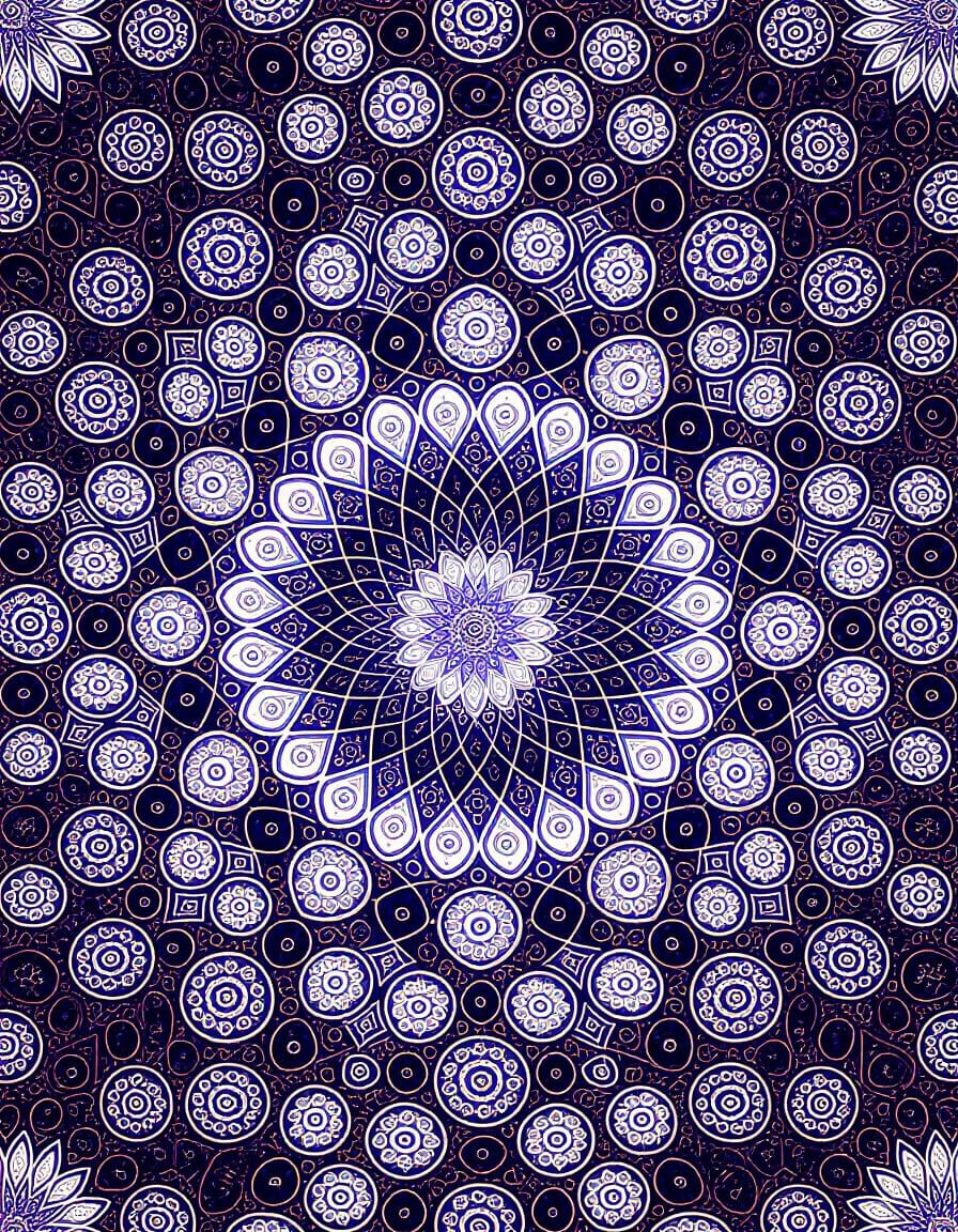 Kaleidoscope of Violets, Purples, Diamonds and Circles