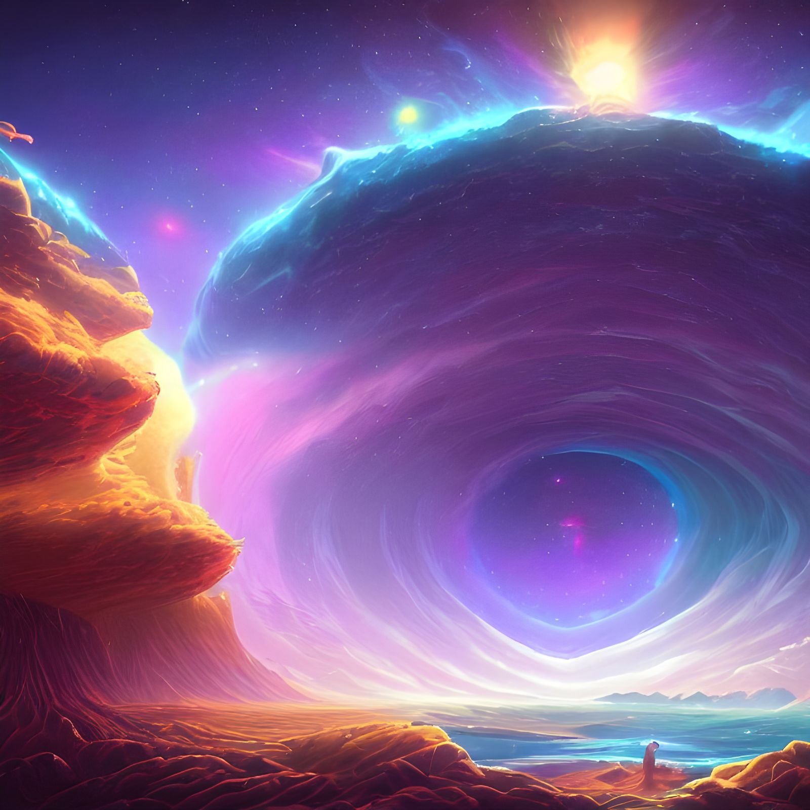 Cosmic Landscape Rendered with Octane