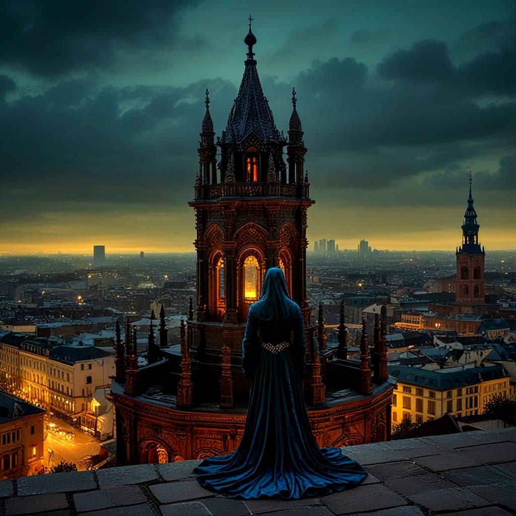 The Lone Warrior, Elegance in His Eyes, Hair Swirling in the...