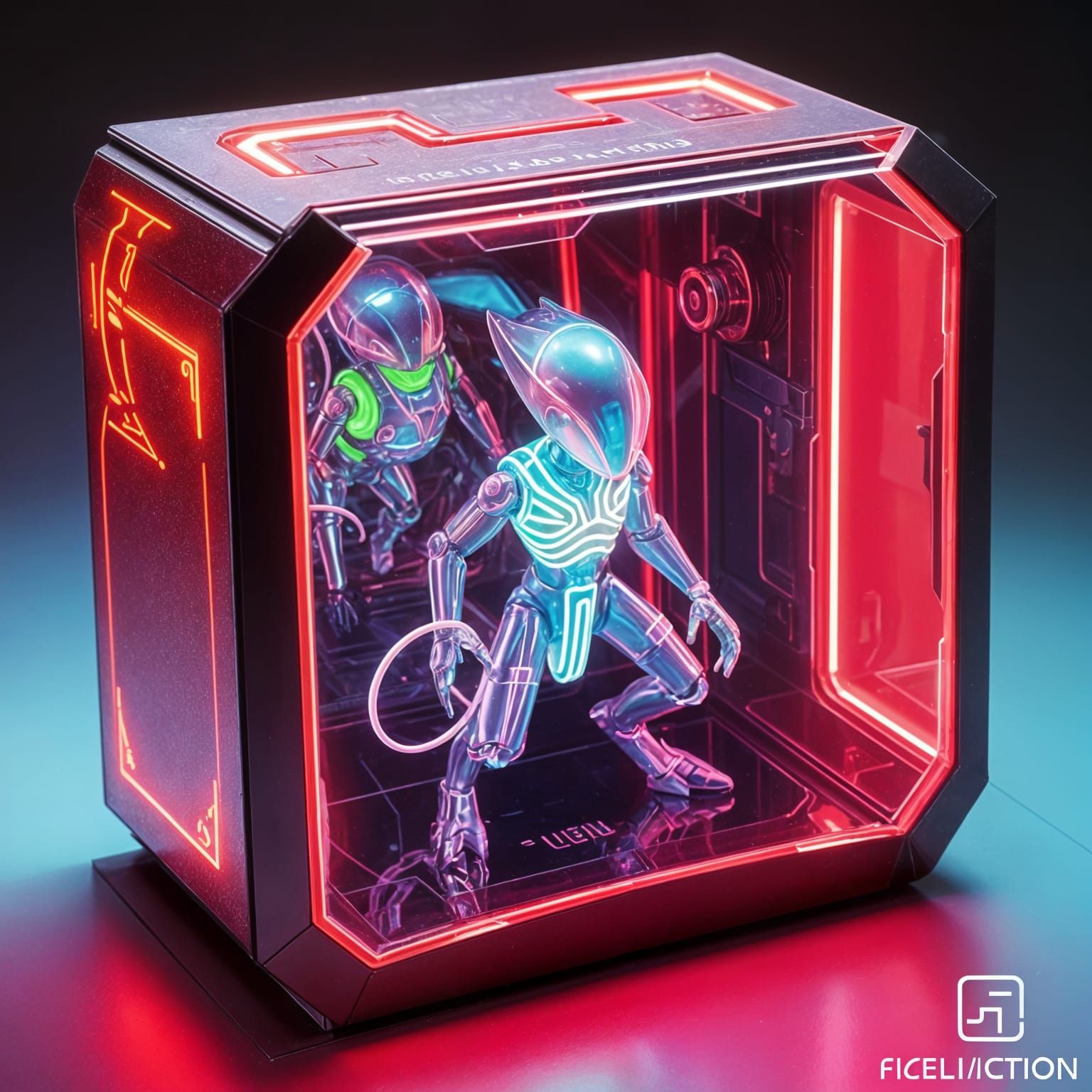 Cyberpunk Action Figure Box with Alien Figure