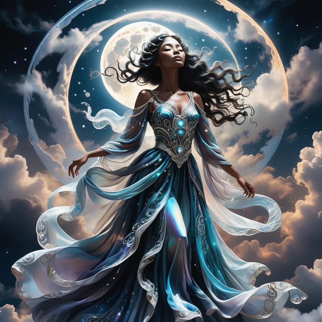 Moon Goddess in Cosmic Concept Art