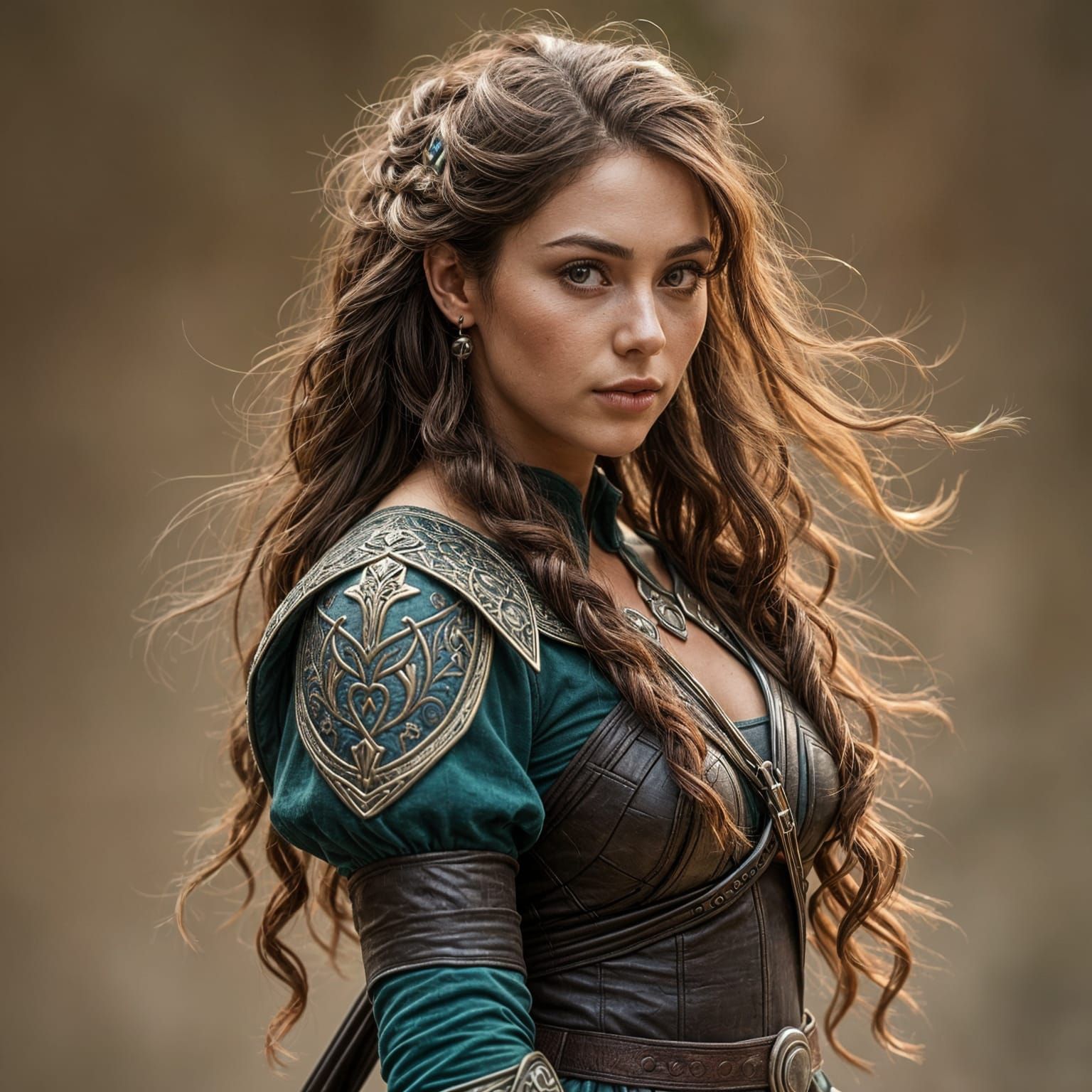 Hyperrealistic Woman in Mandalorian Costume