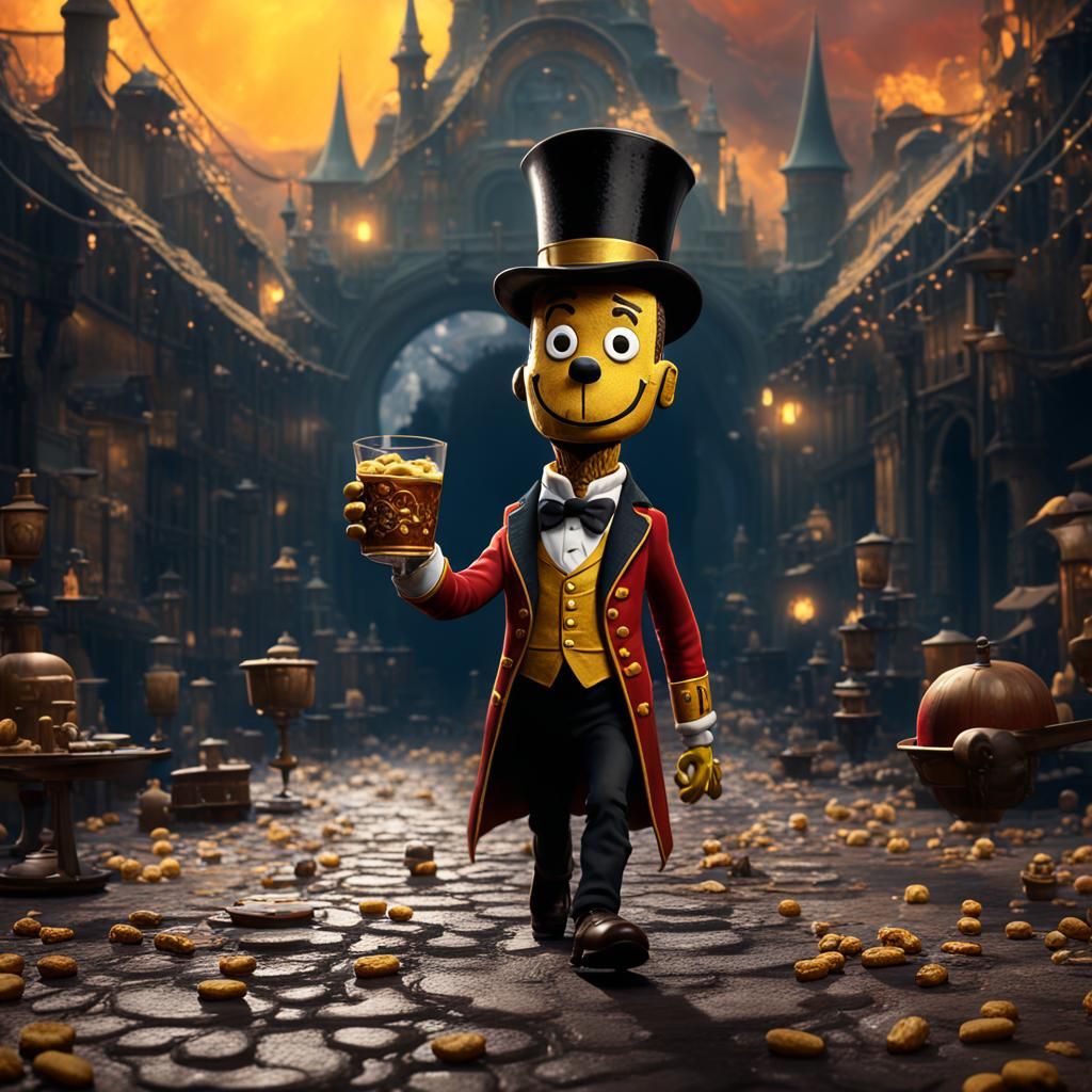 Mr Peanut as Johnny Walker: Detailed Matte Painting