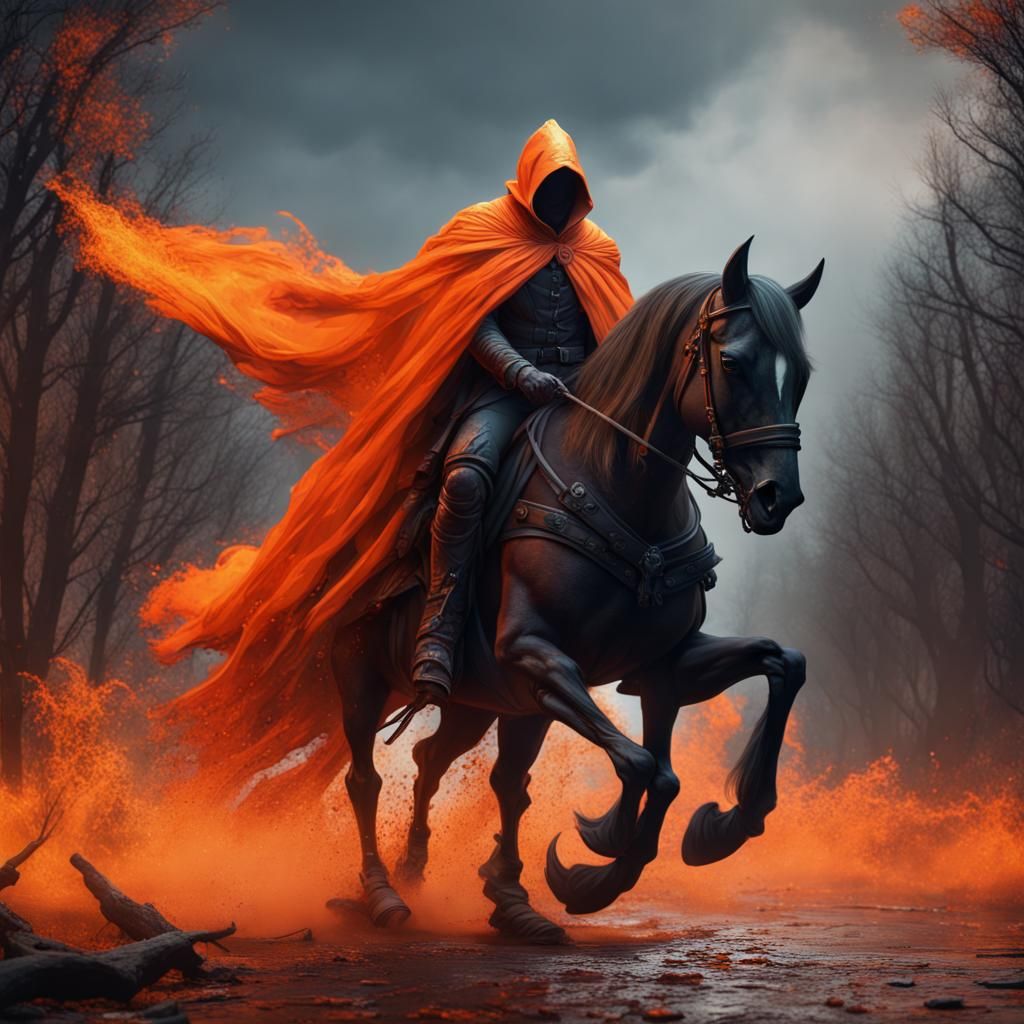 Fantastical Headless Horseman in Detailed Matte Painting