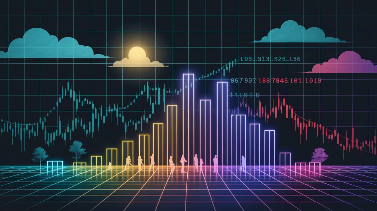 Abstract Cityscape from Stock Market Chart