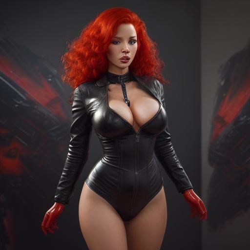 Striking Portrait of Woman with Red Hair