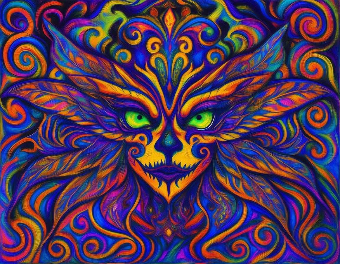 Dazzling Inc Painting with Surreal Swirls and Vivid Colors