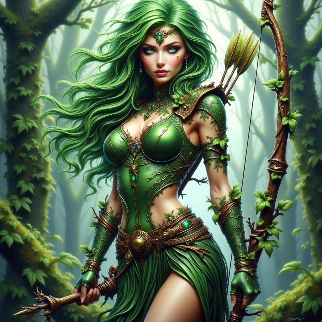 Forest Anime Ranger Protecting Ancient Woods in 4K