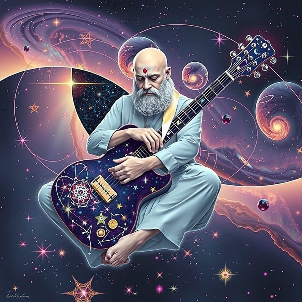 Cosmic Master Brama in Star-Studded Robes Plays Celestial Gu...