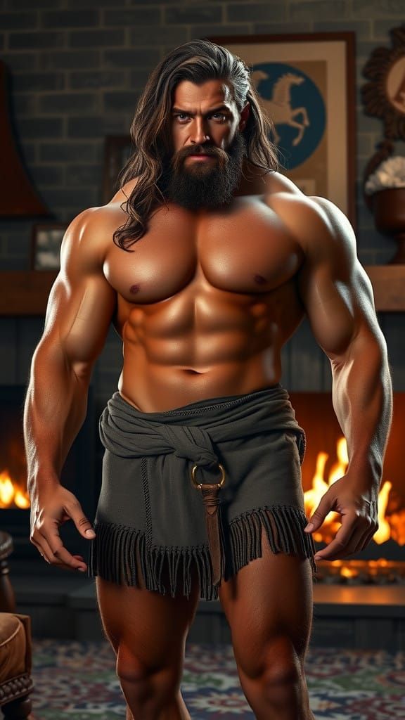 Handsome Father Figure in Photorealistic Portrait