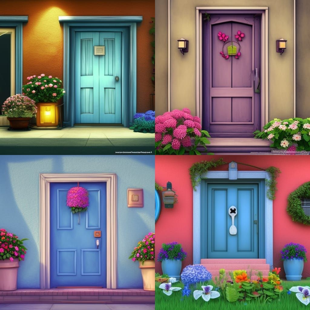 Cozy Home with Flowers: 3D Digital Art