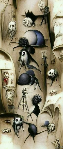 Surreal Victorian Goth Scene Inspired by Bosch
