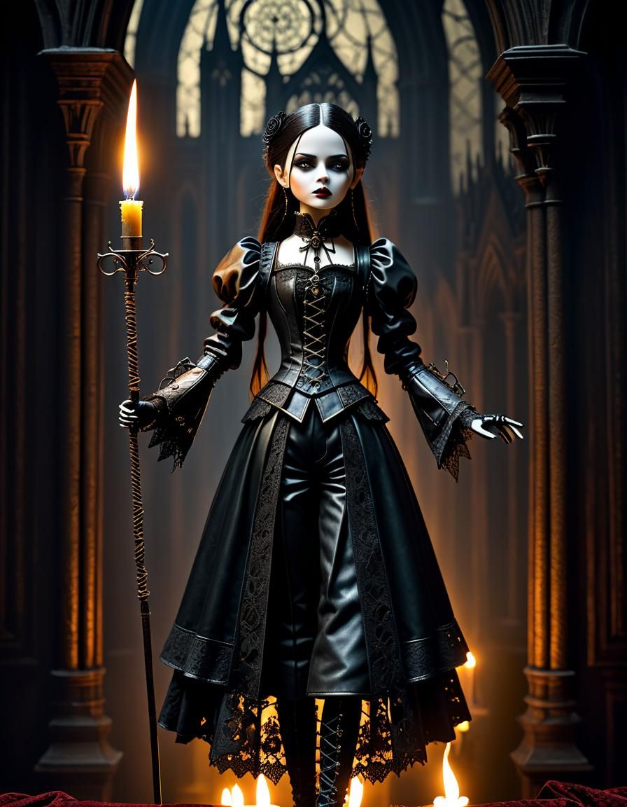 GOTHIC FANTASY / STEAMPUNK - A highly detailed marionette inspired by Anna Valerious from "Van Helsing," :: gothic attir...