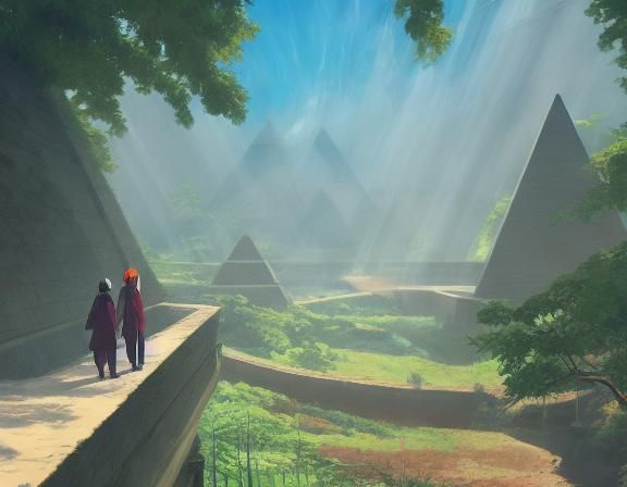Pyramid in Corridor: Studio Ghibli Anime Visual
