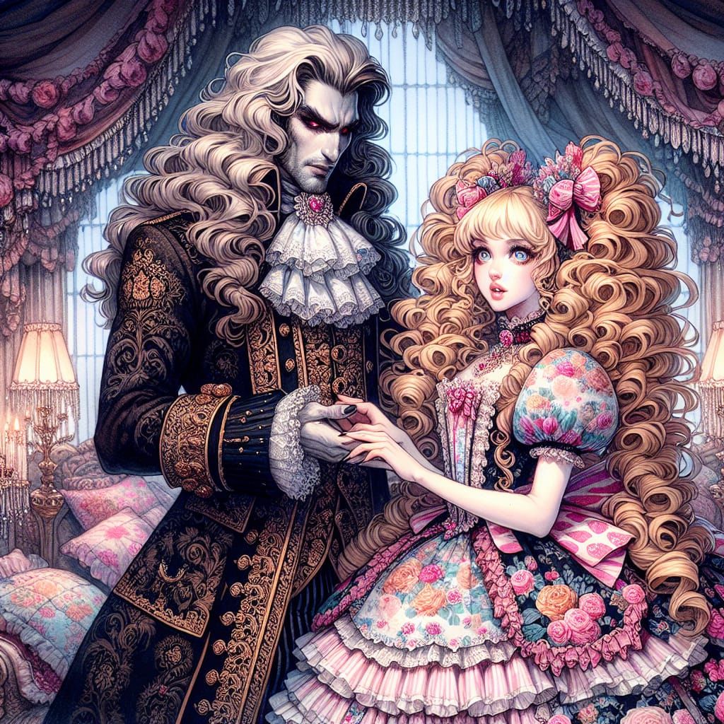 Vampire Presents Lydia in Frilly Bedroom