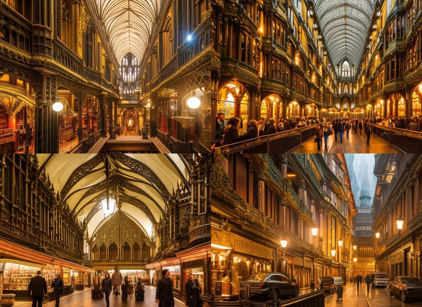 Leadenhall Market Fantasy Art in Orange and Teal