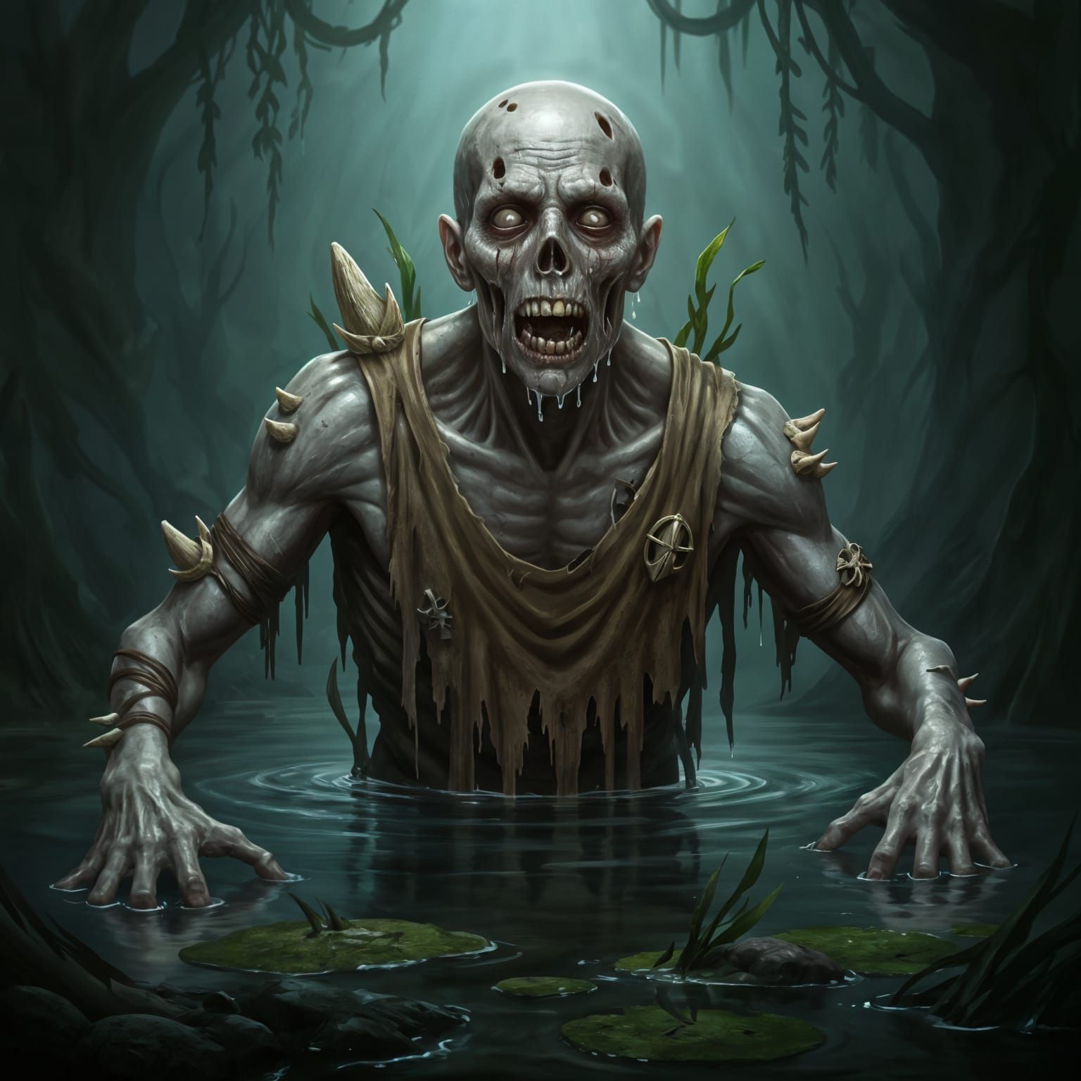 Drowned Zombie Character for Dungeons and Dragons