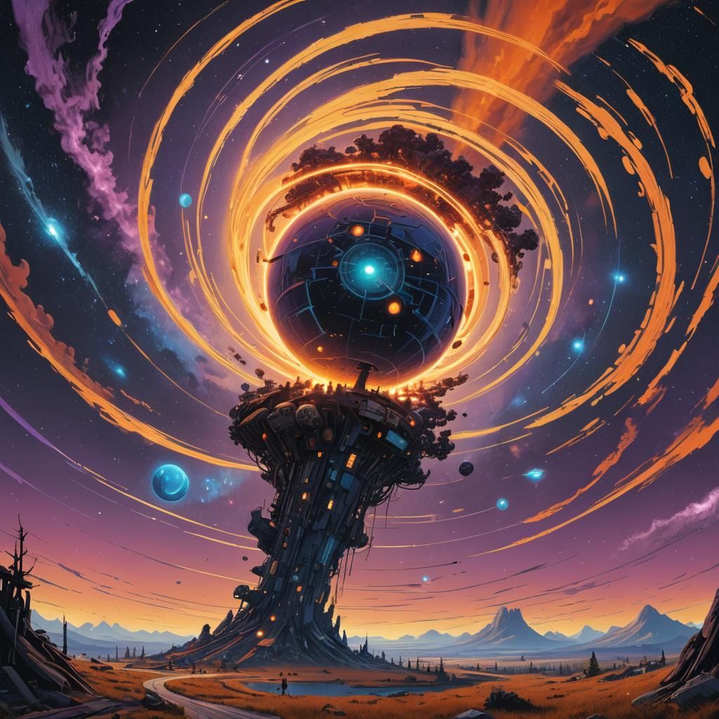 Cosmic Realms in a Swirling Vortex