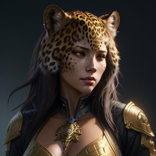 Hyperdetailed Leopard Portrait in Dynamic Lighting