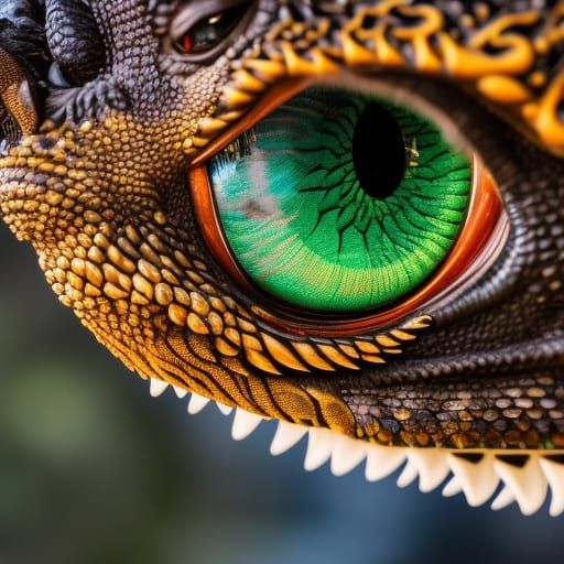 Dragon's Head Breathing Fire in Hyperdetailed Fantasy Art