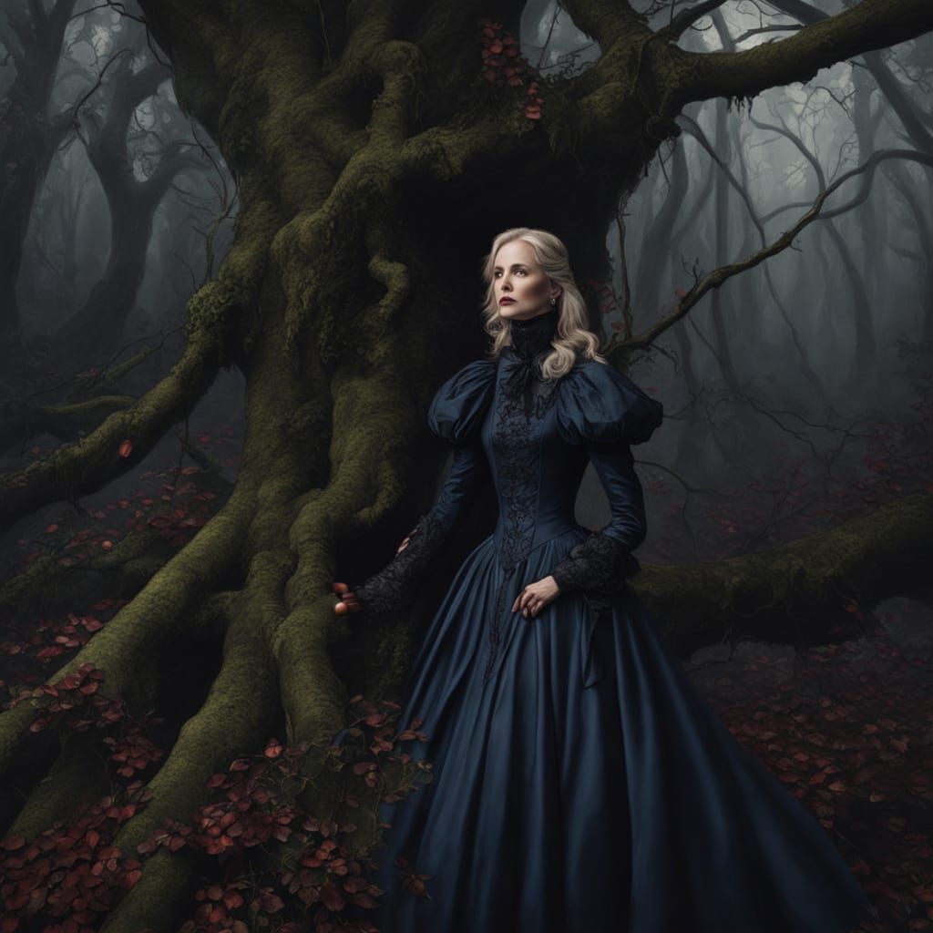 Ethereal Vampire Portrait in Dark Academia Style