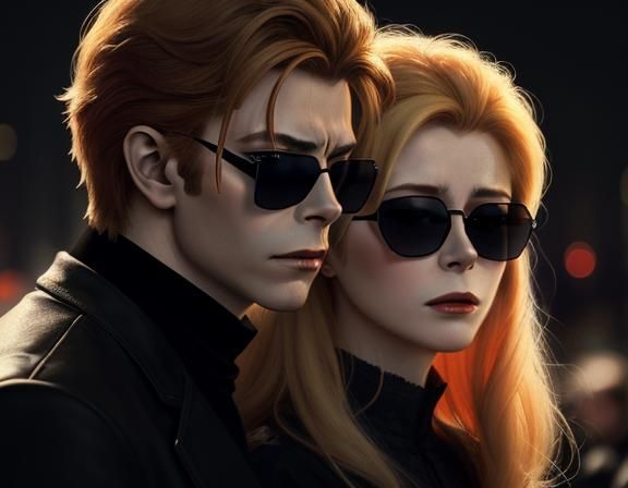 Vampire Couple Portrait in Moody Style