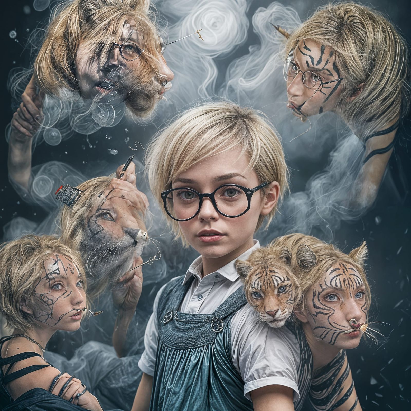 Tim Burton Style Model in Fashion Poster