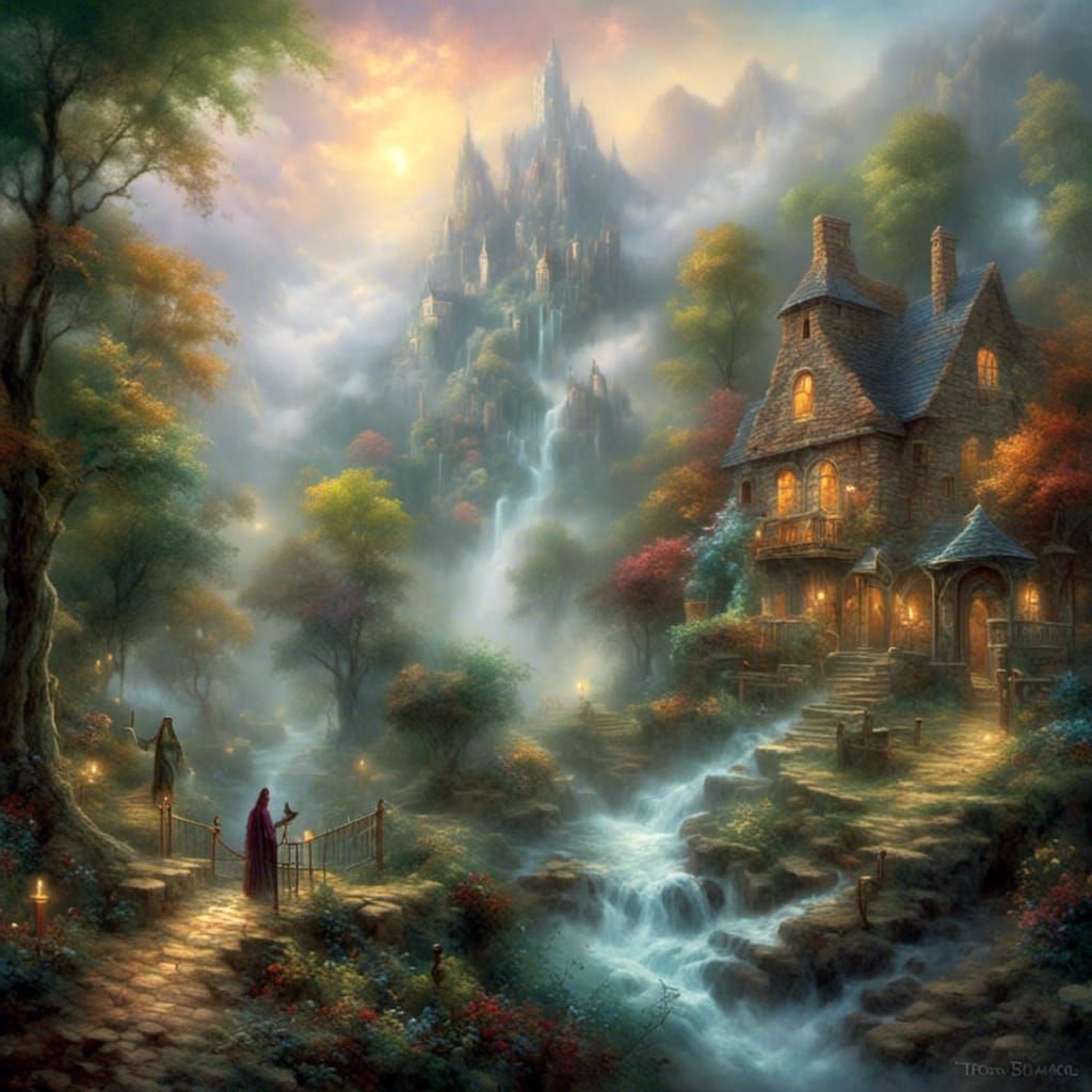 Ethereal Fantasy Landscape in Luminist Style