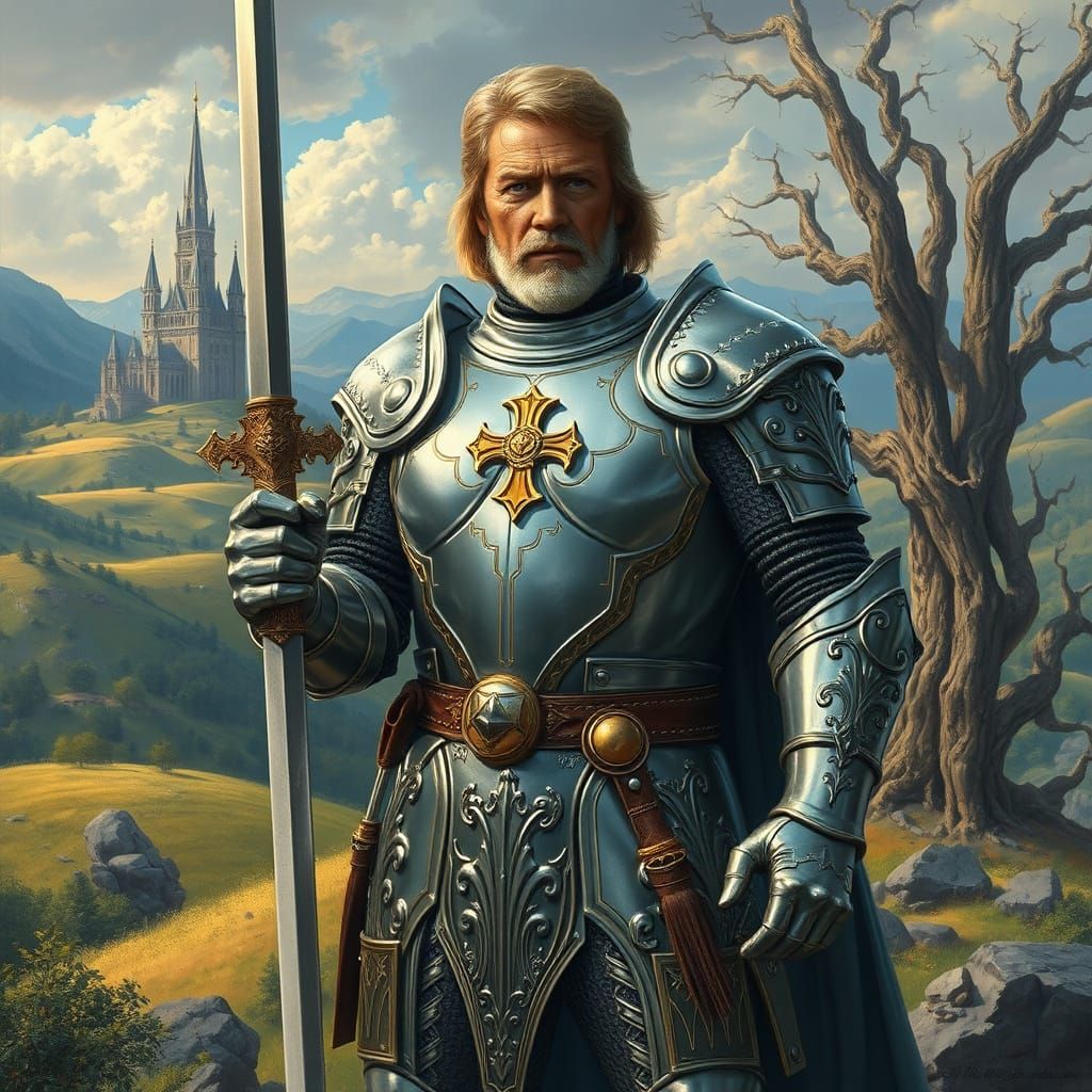Chuck Norris as a Shining Paladin Knight in a Fantastical La...