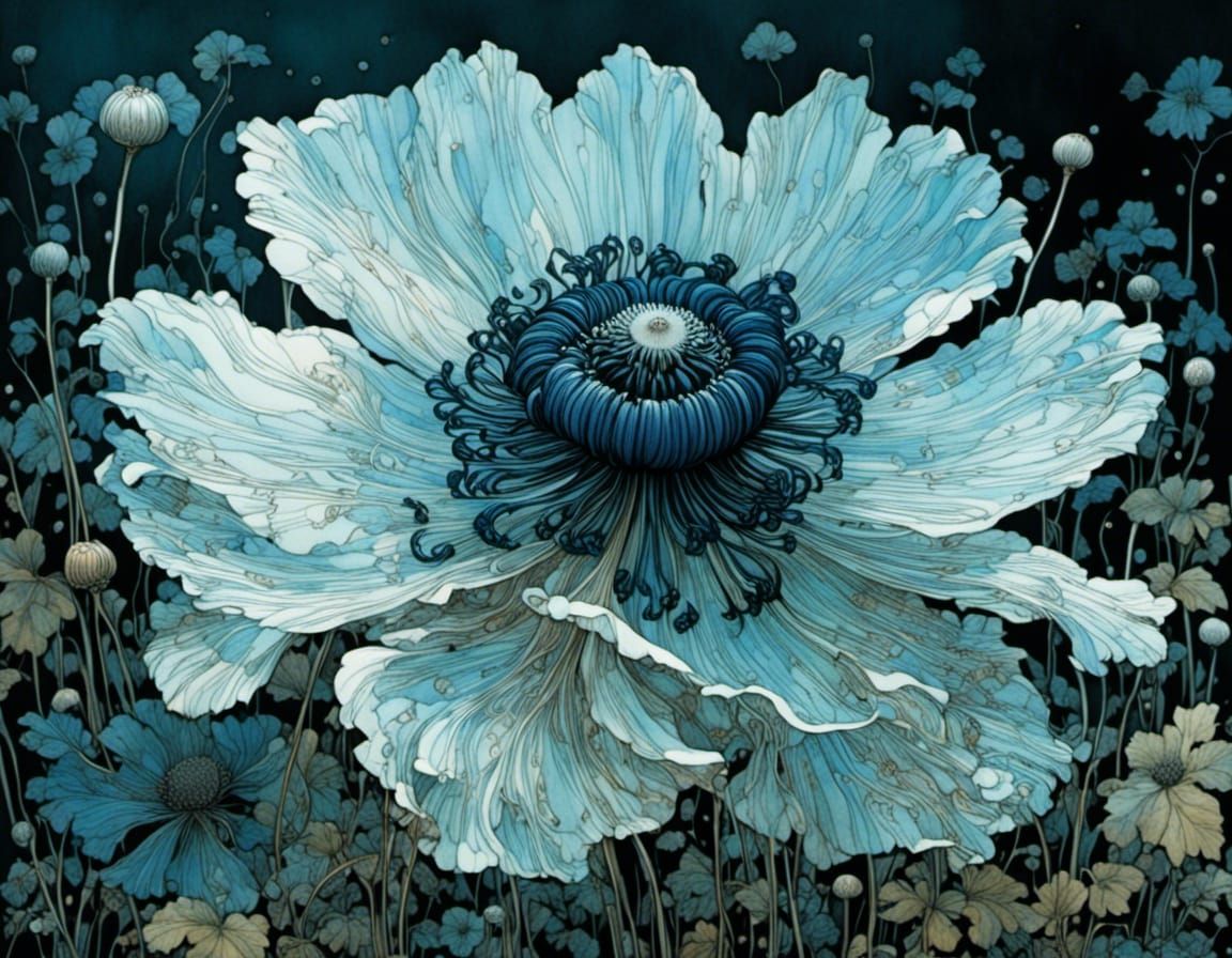 Enchanted Autumn Blossom in Whimsical Watercolor Style