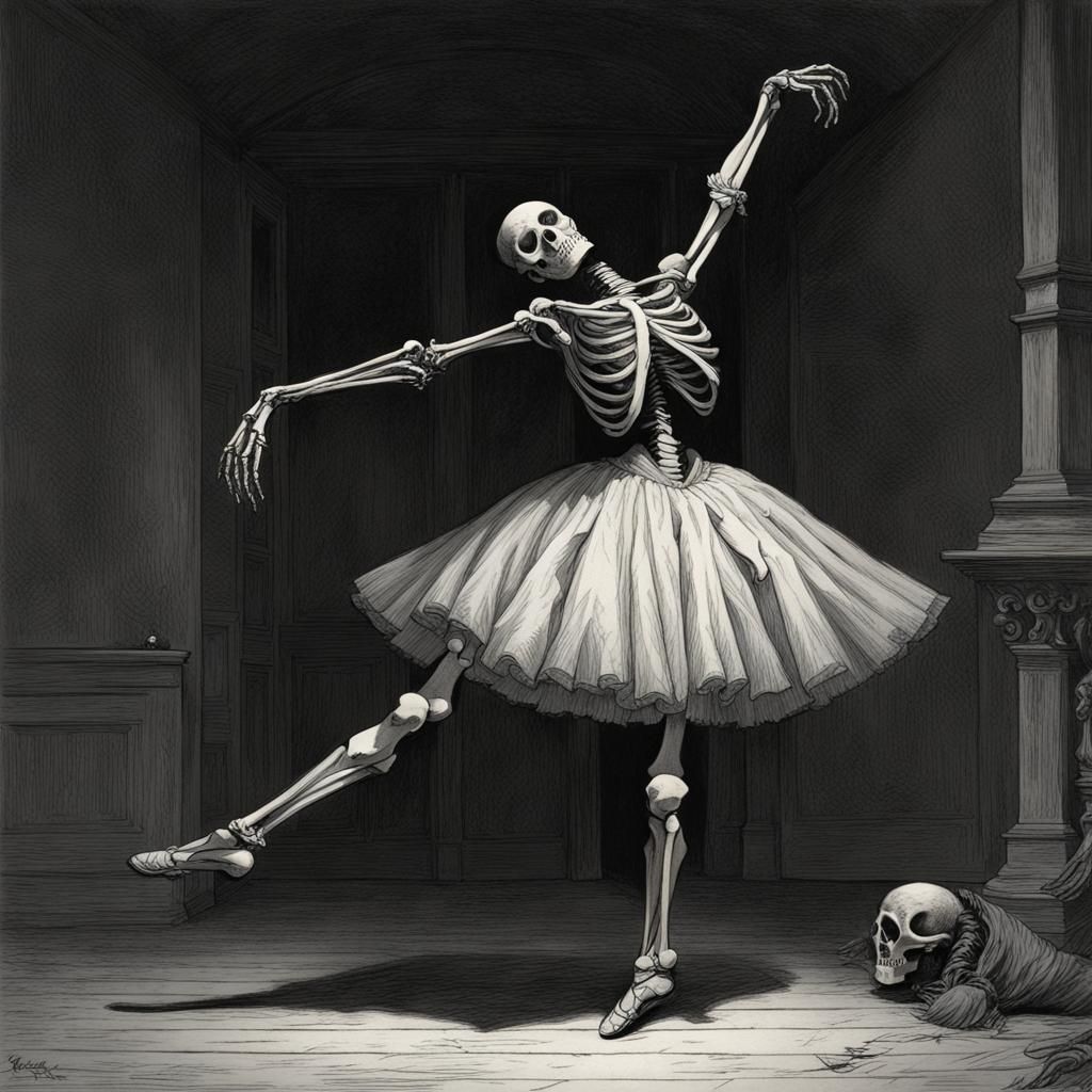 Headless Ballerina: A Dark, Skeletal Dance