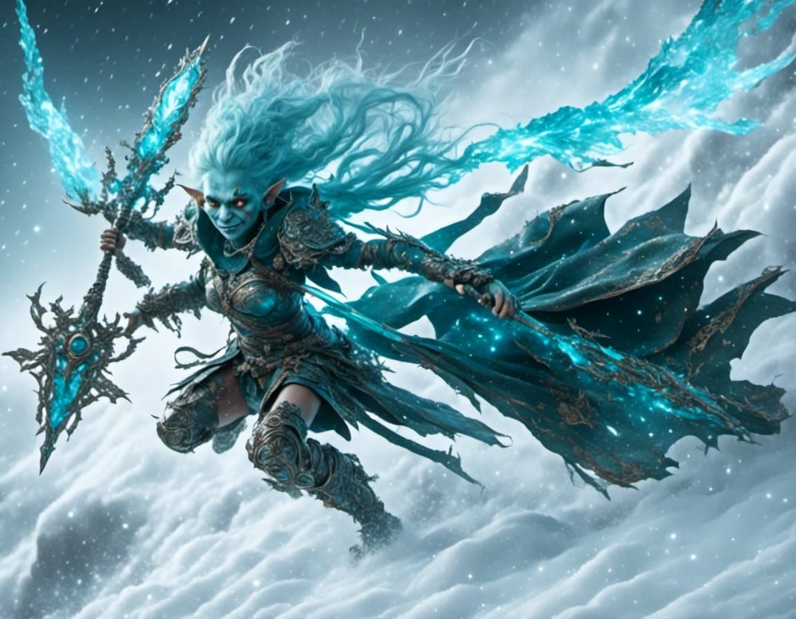 Hyperreal Goblin Warrior Rushes to Battle