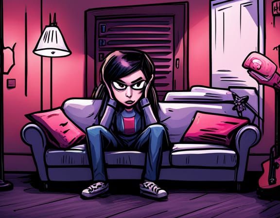 Aubrey Plaza as Gaz in Colorful Comic Art